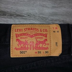 Black 501 Levi Strauss Jeans